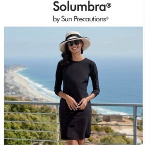 Solumbra 100% UV Protection StretchShade Travel Long Sleeve Dress Black XS